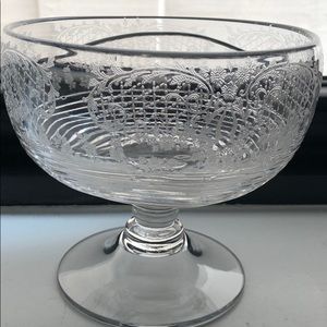 Etched Glass Serving Bowl